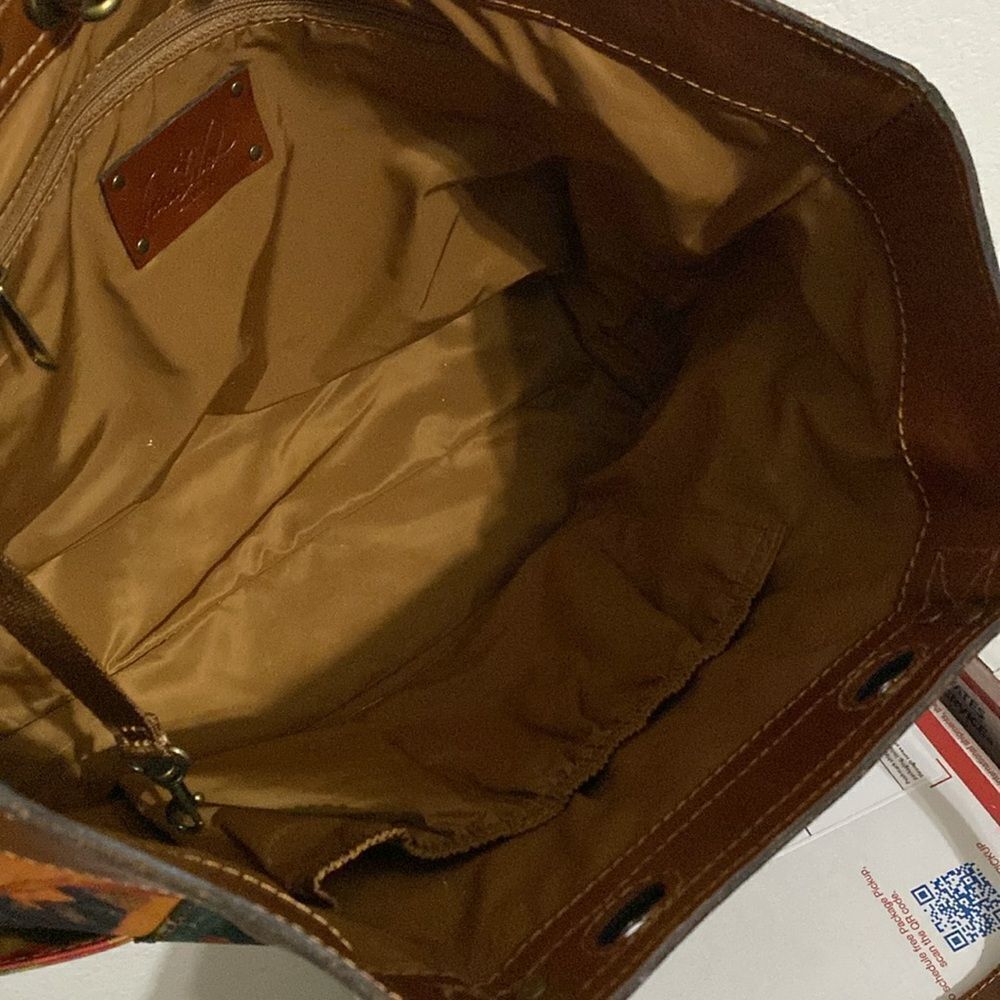 PATRICIA NASH Double Turn Lock Closure Floral Tote Bag with Leather Trim - Picture 6 of 13